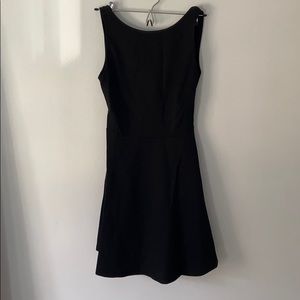 black backless skater dress